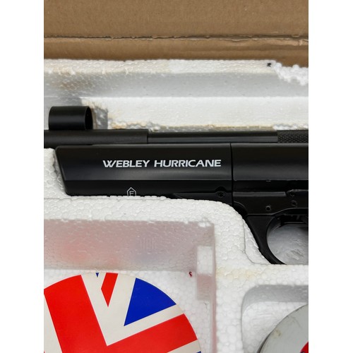 519 - Webley Hurricane Air Pistol Boxed , Appears Unused.