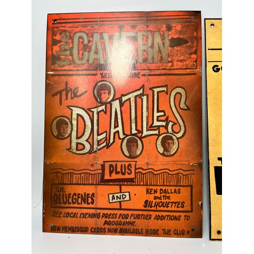 39 - 2 Reproductions Of The Cavern Beatle Signs 12” x 8.5”