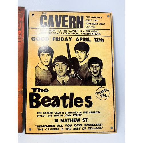 39 - 2 Reproductions Of The Cavern Beatle Signs 12” x 8.5”