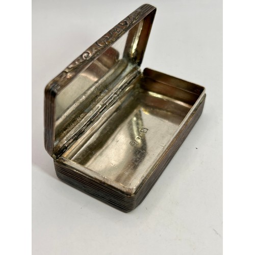 59 - Silver Snuff Box , Birmingham 1841 , Makers Mark N&R, 3