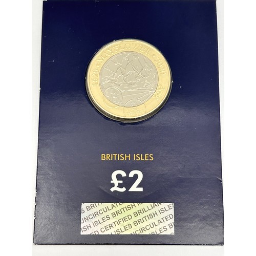 669 - Mayflower Collectible £2 Proof Coin.