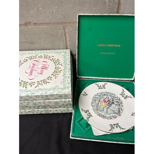 8 - 5 Royal Doulton Christmas Themed Plates. In Presentation Boxes