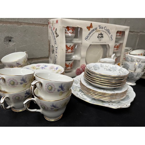 10 - Three Boxes Of Various Tea Sets To Include Royal Albert , Palissy Etc.