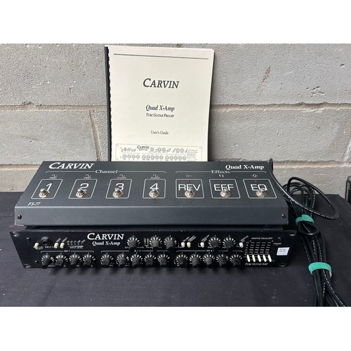 330 - Carvin Quad X-Amp Tube Guitar Pre Amp with Footswitch. Serviced Recently In Mint Condition Rare