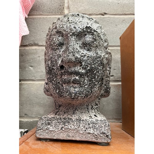 24 - Ceramic Stone Effect  Buddha Head Standing 14”