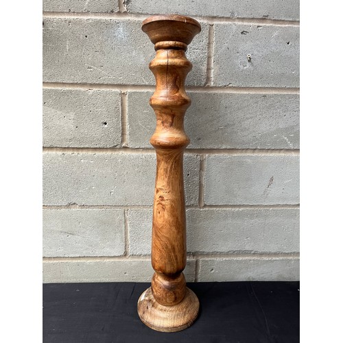 26 - Carved Wooden Candlestick 24”