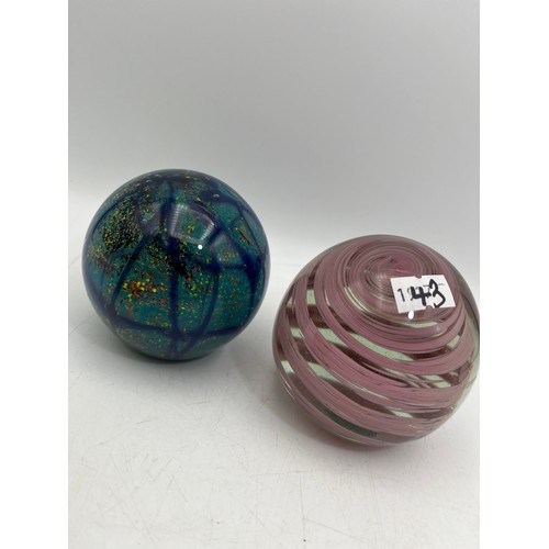 43 - 3 Colourful Paperweights To Include One By Medina