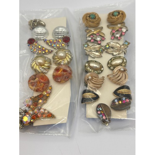 405 - A Selection Of Vintage And Modern Clip On Earrings.