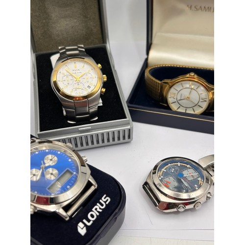 411 - Four Gents Boxed Watches Including Avia , Sekonda, Require Batteries.