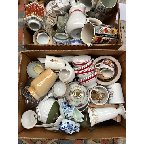 213 - 2 Large Boxes Of Mixed Ceramics