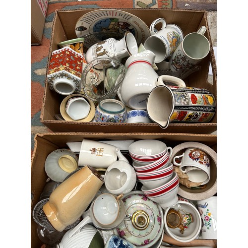 213 - 2 Large Boxes Of Mixed Ceramics