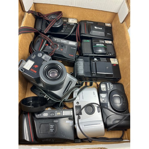 161 - 9 Cameras To Include Olympus Fuji. 5 AUX Cables