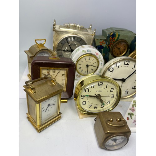 203 - 12 Assorted Bedside And Mantle Clocks