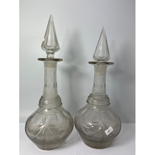 456 - 2 Crystal Decanters Standing 13” 14”