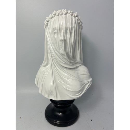 276 - Resin Sculpture Veiled Lady Standing 10”