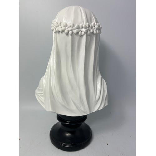 276 - Resin Sculpture Veiled Lady Standing 10”