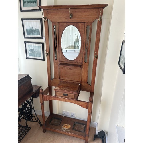 390 - Antique Coat Hall Stand See Pictures