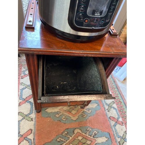 19 - Wooden Coal Box With Liner And Slow Cooker.