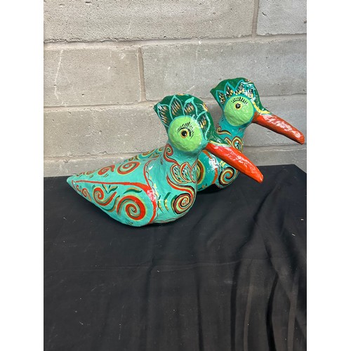 525 - Pair Of Paper Mache Ducks 19