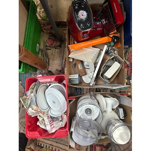 552 - Various Ceramics And Electrical Kitchen Appliances Etc. 3 Boxes.