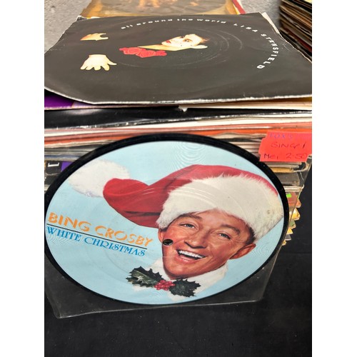 583 - Mixed Genre Of Singles Including Bing Crosby Picture Disc.