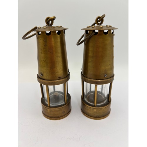 2 - Pair Of Miniature Brass Miners Lamps 5