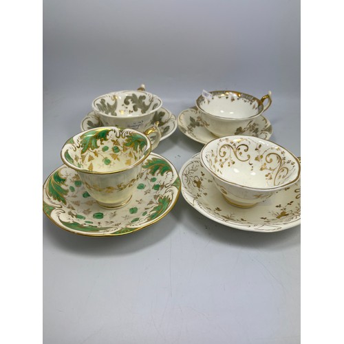 8 - Four Cabinet Cups And Saucers By  Rockingham.