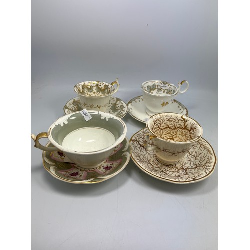 9 - Four Cabinet Cups And Saucers By  Rockingham.