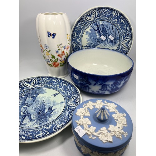 10 - Various Ceramics Including Wedgewood ,Aynsley And Blue White.