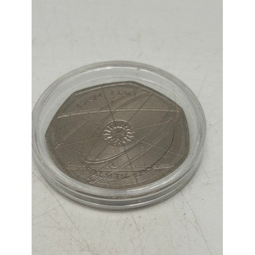 15 - Newton Collectible 50P Coin In Case.