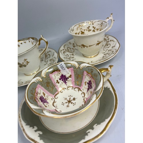 6 - Three Cabinet Cups And Saucers By Rockingham.