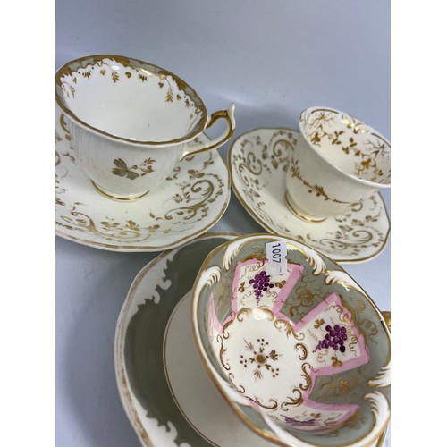 6 - Three Cabinet Cups And Saucers By Rockingham.