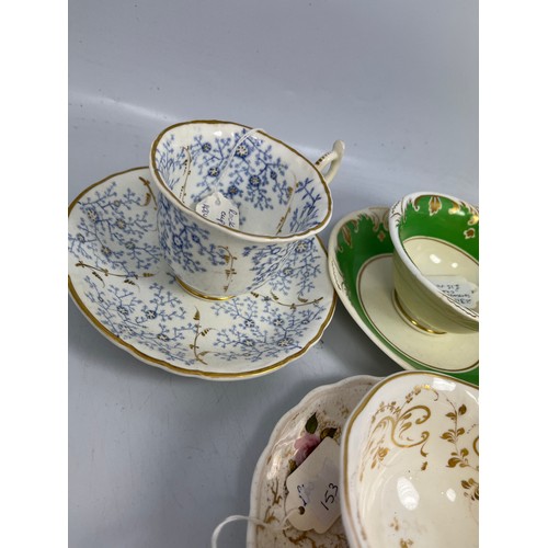 7 - Three Cabinet Cups And Saucers By Rockingham.