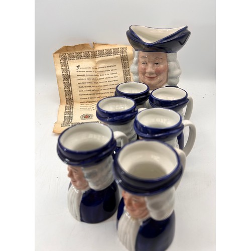 24 - Set Of Wood & Sons Toby Jugs , One Large 6.5