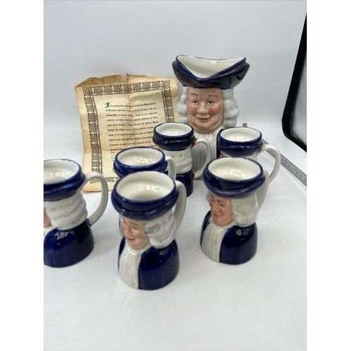 24 - Set Of Wood & Sons Toby Jugs , One Large 6.5