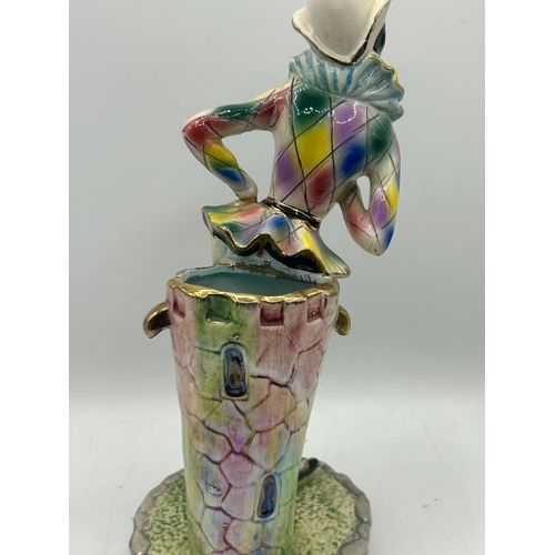 28 - Made In Italy Masquerade Ceramic Figure Standing 12”