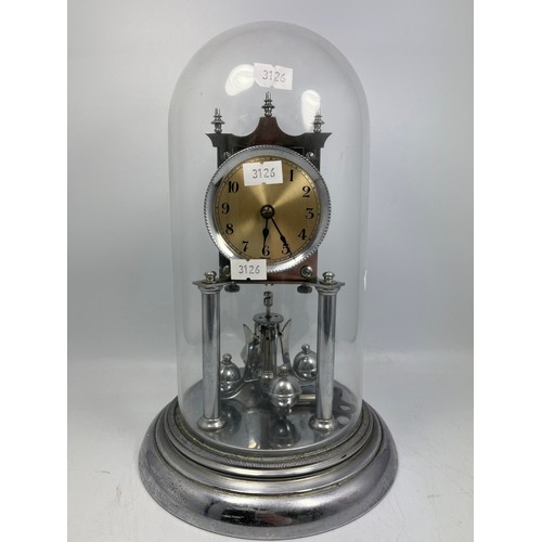 12 - Chrome Domed Anniversary Clock ,Standing 12