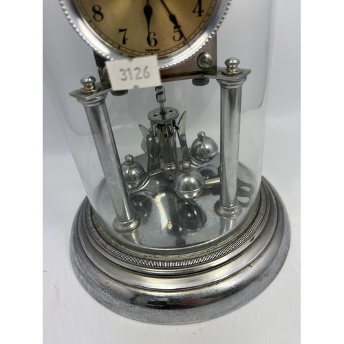 12 - Chrome Domed Anniversary Clock ,Standing 12