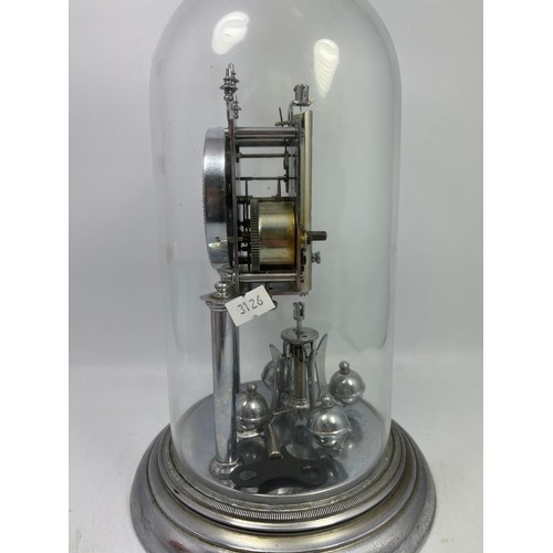 12 - Chrome Domed Anniversary Clock ,Standing 12