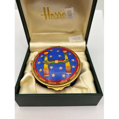 41 - Stunning Harrods Boxed Enamel Trinket Box , In Harrods Original box, 2