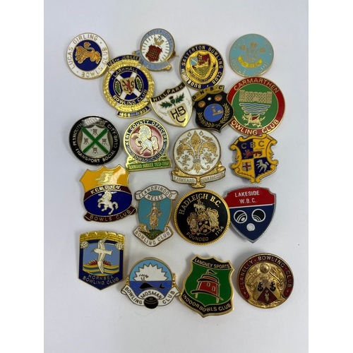 30 - Variety Of 20 Bowling Related Pin Badges.