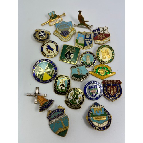 33 - Variety Of 20 Bowling Related Pin Badges.