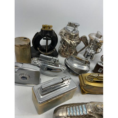 647 - Various Collectable Table Lighters Including Motorcycle , Football Boot Etc.