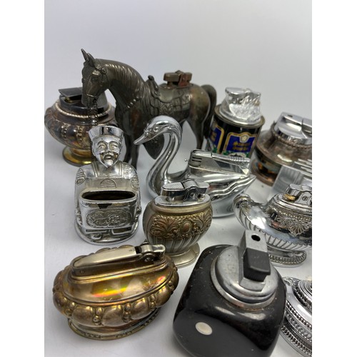 652 - Various Table Lighters Including Horse, Swan Etc.