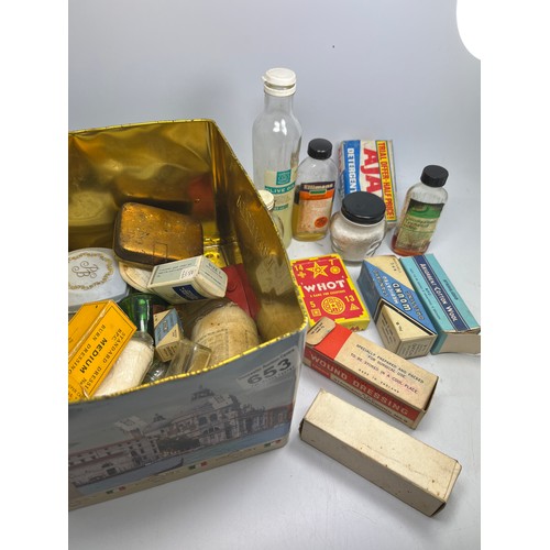 653 - Tray Of Vintage First Aid Kit Supplies.