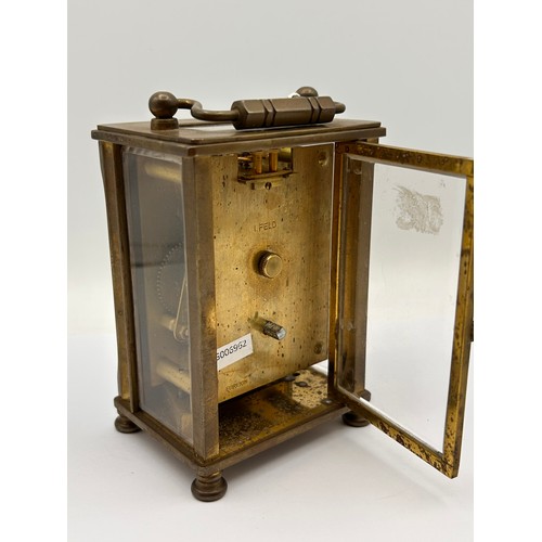 56 - Vintage Brass Dominion Carriage Clock , 5