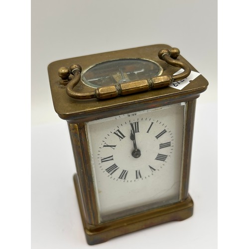 58 - Vintage Brass  Carriage Clock , 5