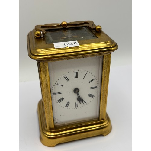 59 - Vintage Brass  Carriage Clock , 5