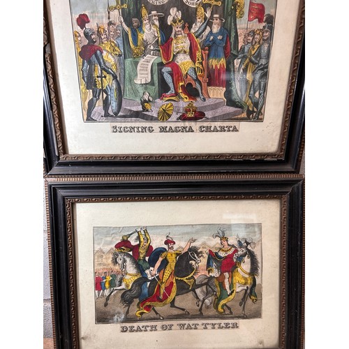 207 - Three Antique Historic Hand Coloured Prints , 13