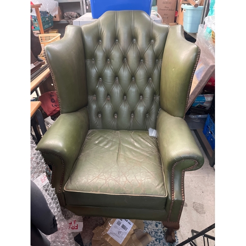 250 - Vintage Chesterfield Wing Back Chair,